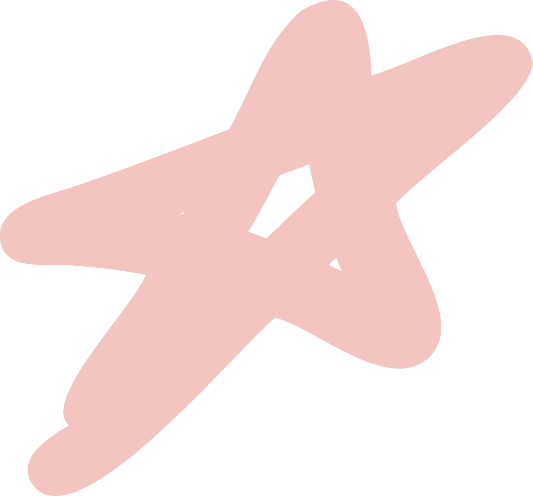 Pastel Pink Abstract Star Shape on Transparent Background