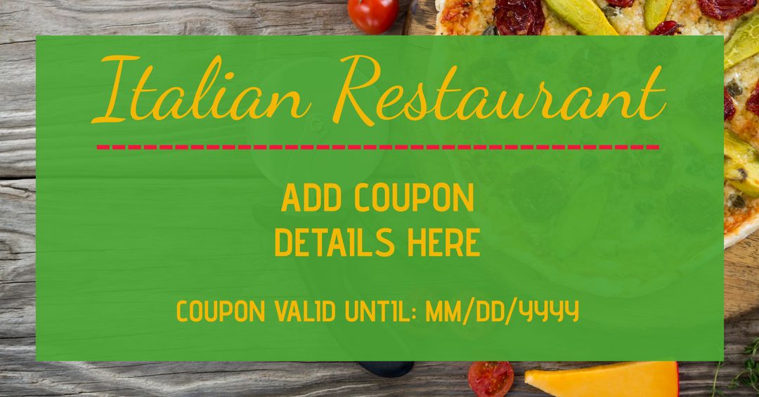 Italian Restaurant Coupon Template with Vibrant Culinary Design - Download Free Stock Templates Pikwizard.com