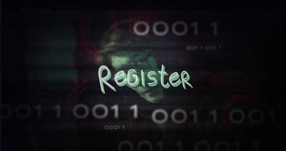 Digital Security Concept with Register Fingerprint and Binary Code