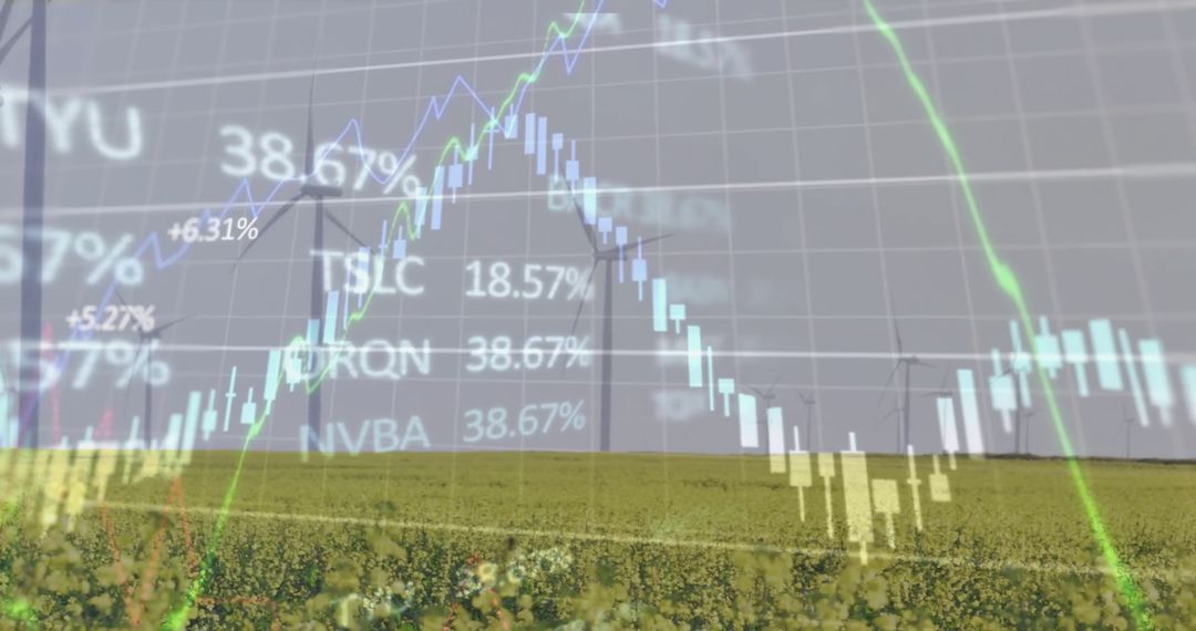 Wind Energy Market Digital Data Overlay on Renewable Energy Field