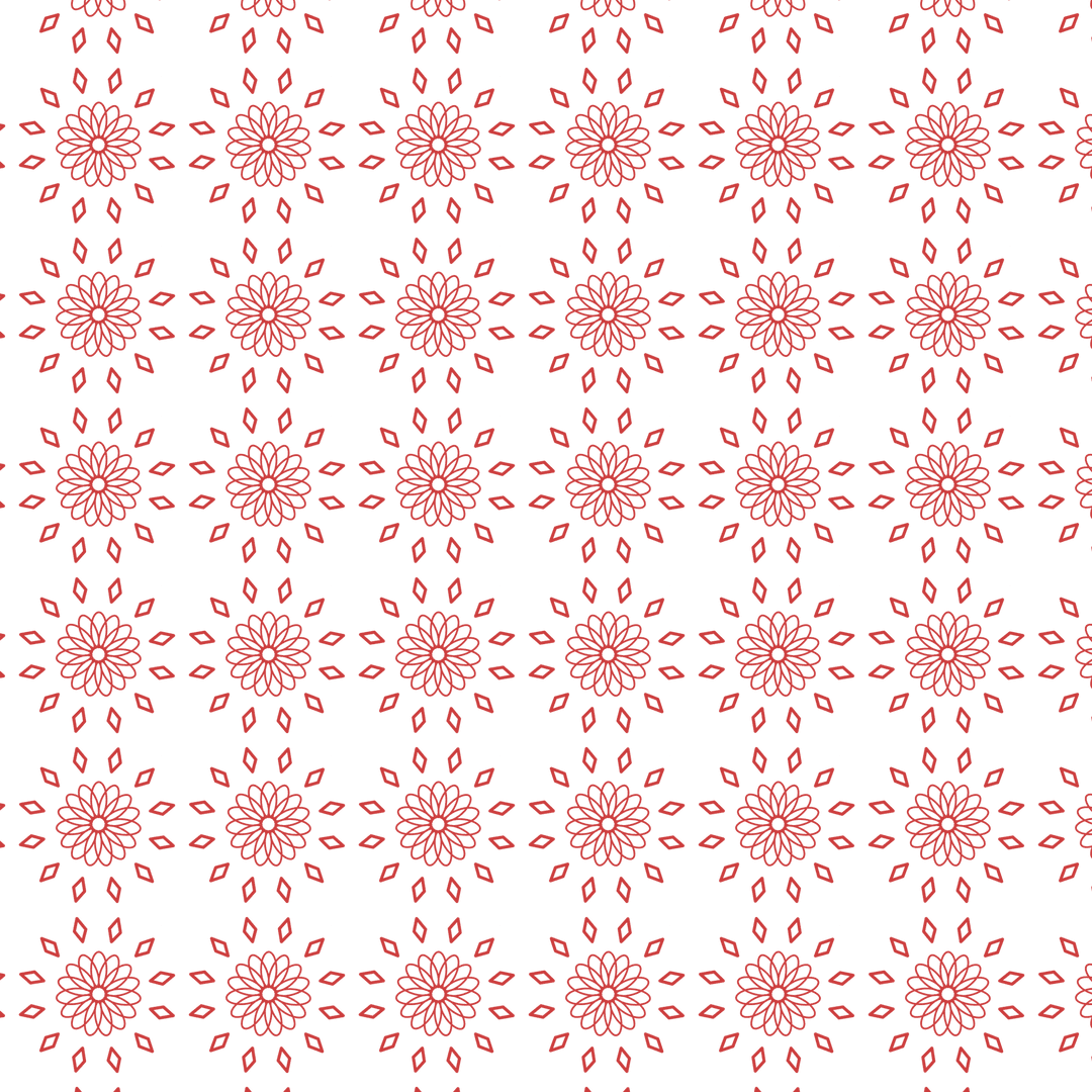 Red Floral Pattern on Transparent Background