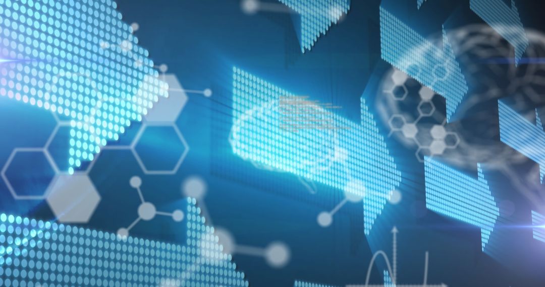 Futuristic Digital Interface with Brain and Medical Data