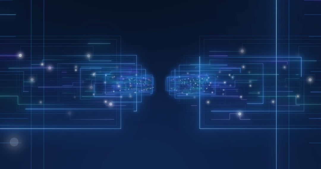Glowing Light Trails Illustrating Advanced Data Processing