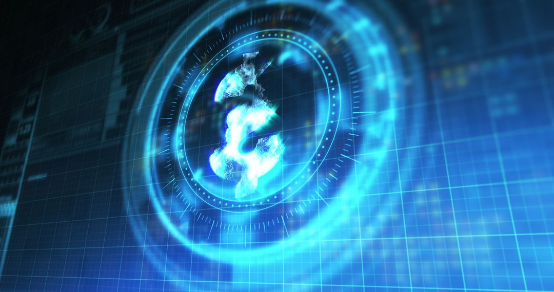 Digital Currency Security Concept in Futuristic Space