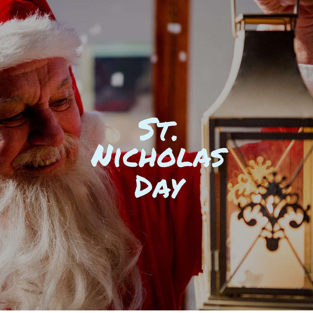 Santa Claus Celebrating St. Nicholas Day with Lantern - Download Free Stock Templates Pikwizard.com