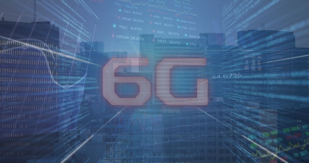 6G Technology and Financial Data Over Cityscape