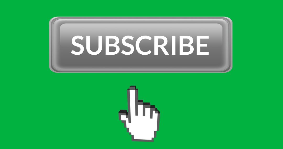Digital Subscription Button with Cursor on Green Background