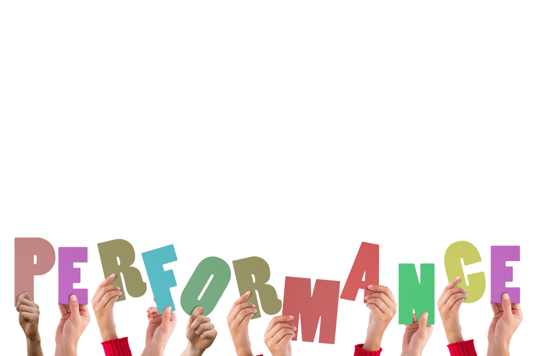 Transparent Message: Hands Holding Performance Letters