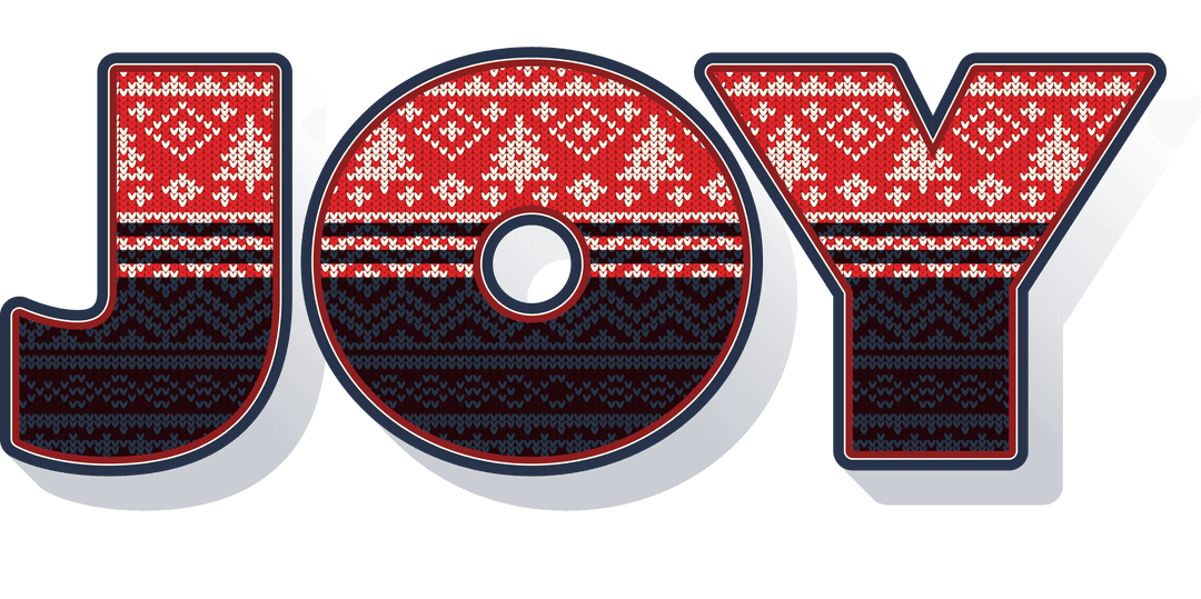 Christmas Joy Expertise Text With Decorative Sweater Pattern Design