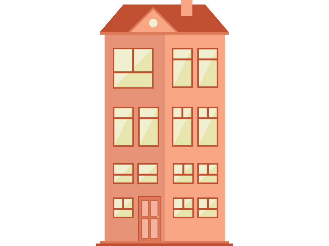 Transparent Modern Multi-Story House Vector Illustration