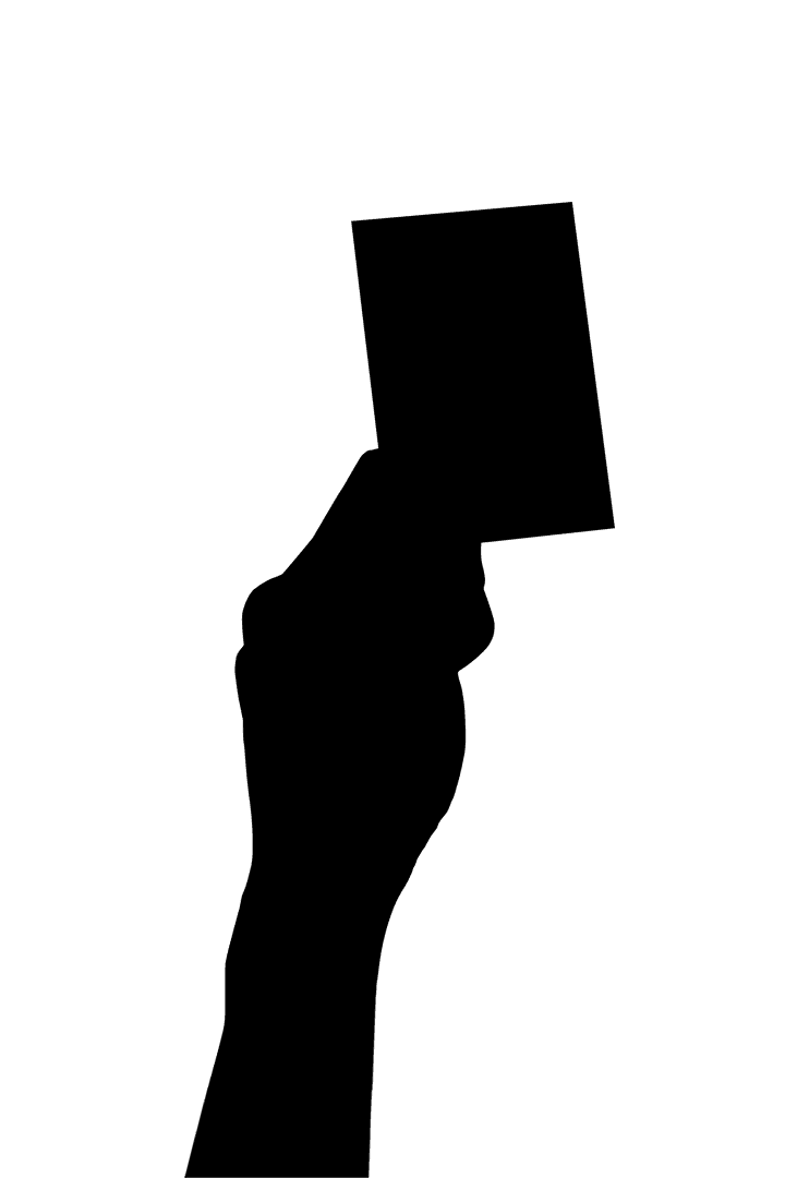 Transparent Silhouette Hand Holding Card Vector Illustration