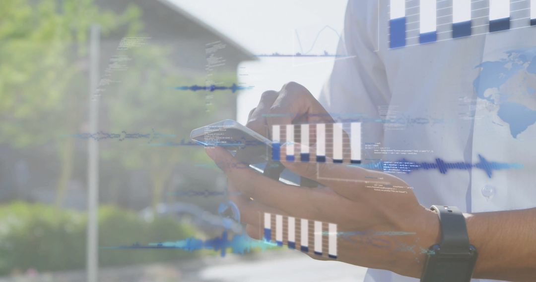 Businessman Analyzing Financial Data via Smartphone