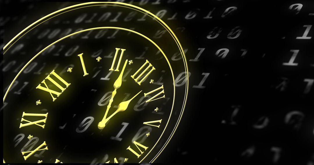 Digital Clock and Binary Code Illustrating Time and Technology - Free Images, Stock Photos and Pictures on Pikwizard.com