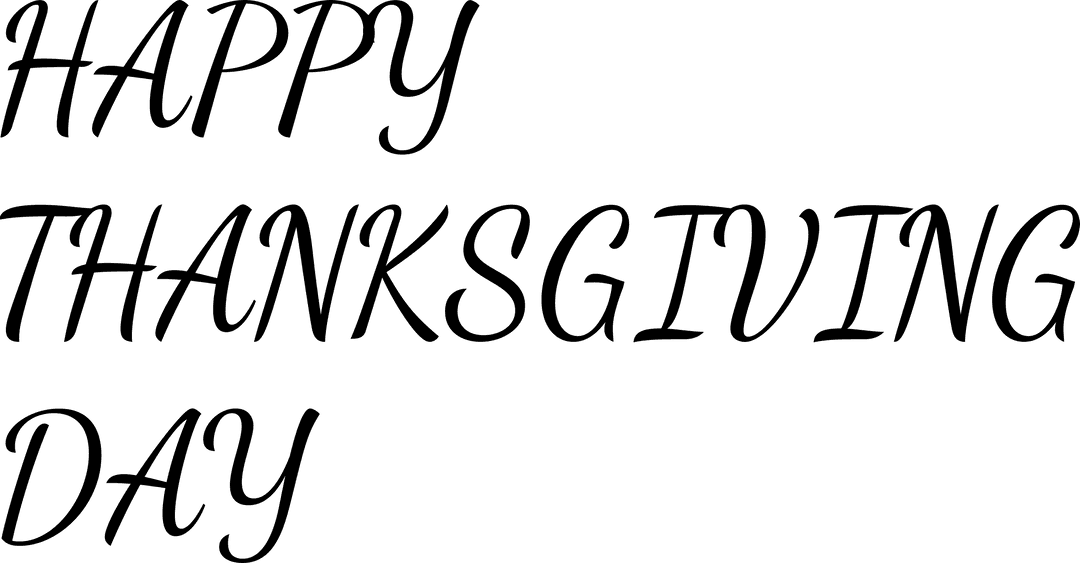 Happy Thanksgiving Day Textual Art on Transparent Background