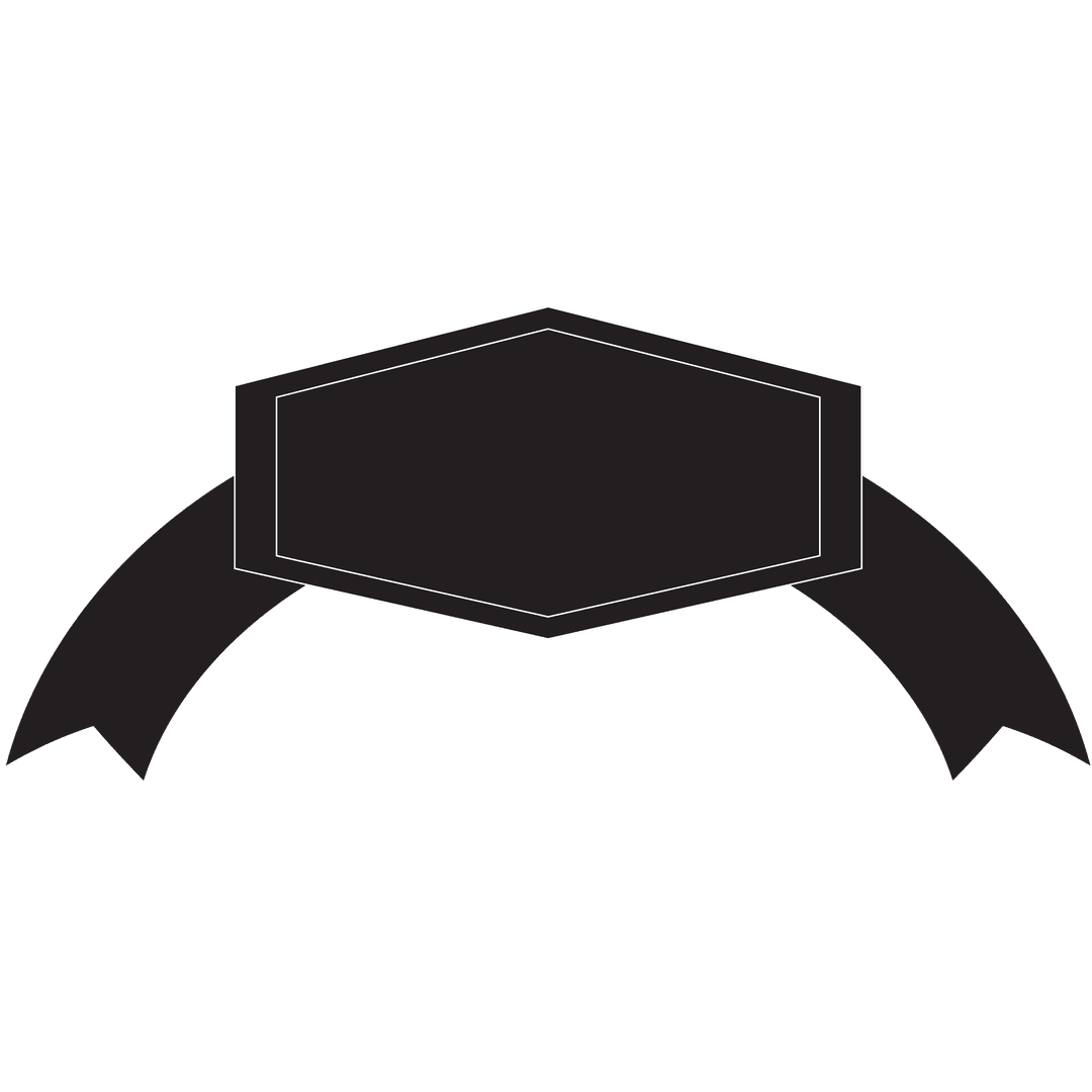Black Ribbon with Copy Space on Transparent Background