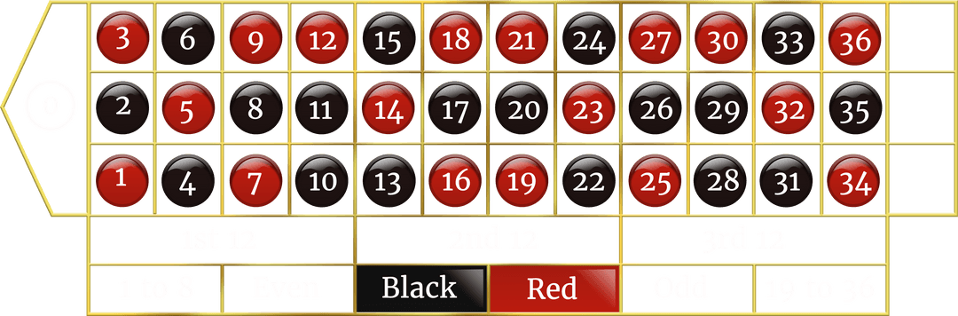 Roulette Numbers Transparent Background Vector Illustration