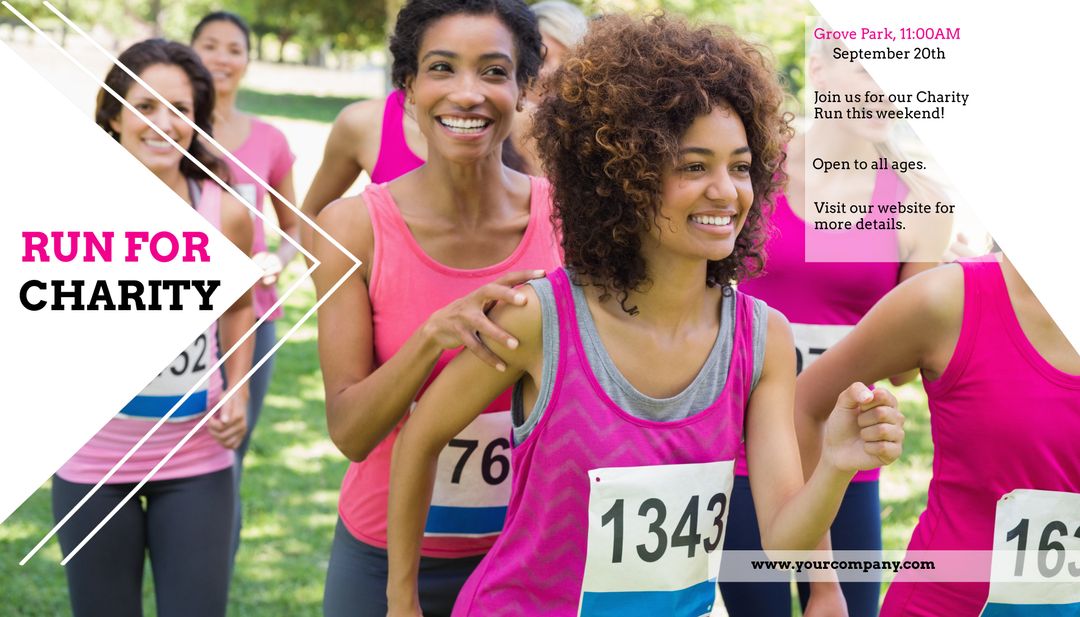 Enthusiastic Runners Participating in Charity Event