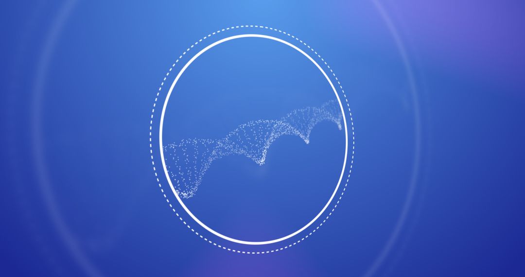 Digital 3D Particle DNA Strand on Gradient Background