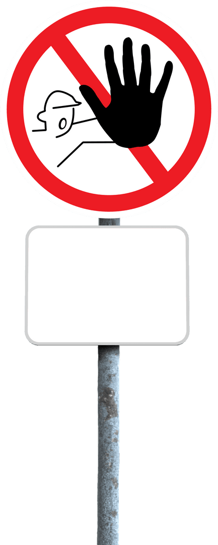 Transparent Stop Sign with Blank Placard for Custom Messages