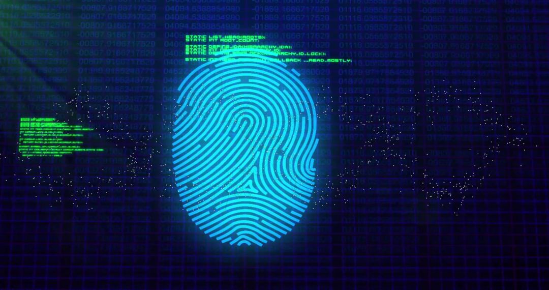 Digital Fingerprint Interface for Cyber Security Concept