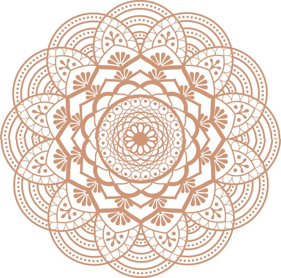 Intricate Gold Mandala Art on Transparent Background