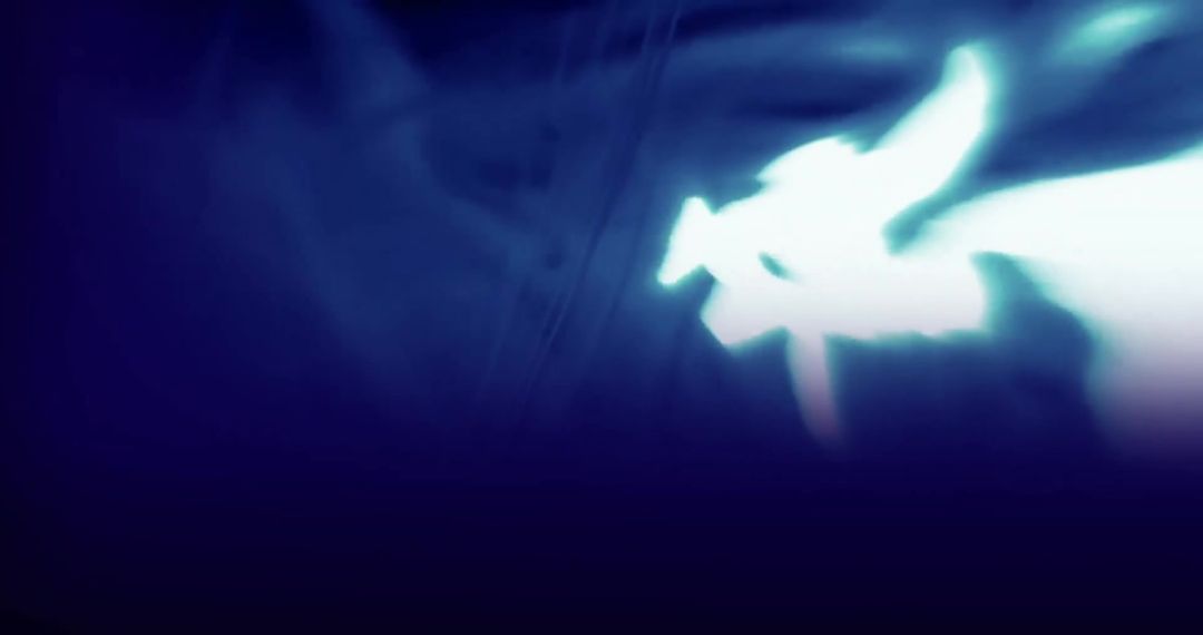 Abstract Glowing Light Trails Over Luminous Blue Background