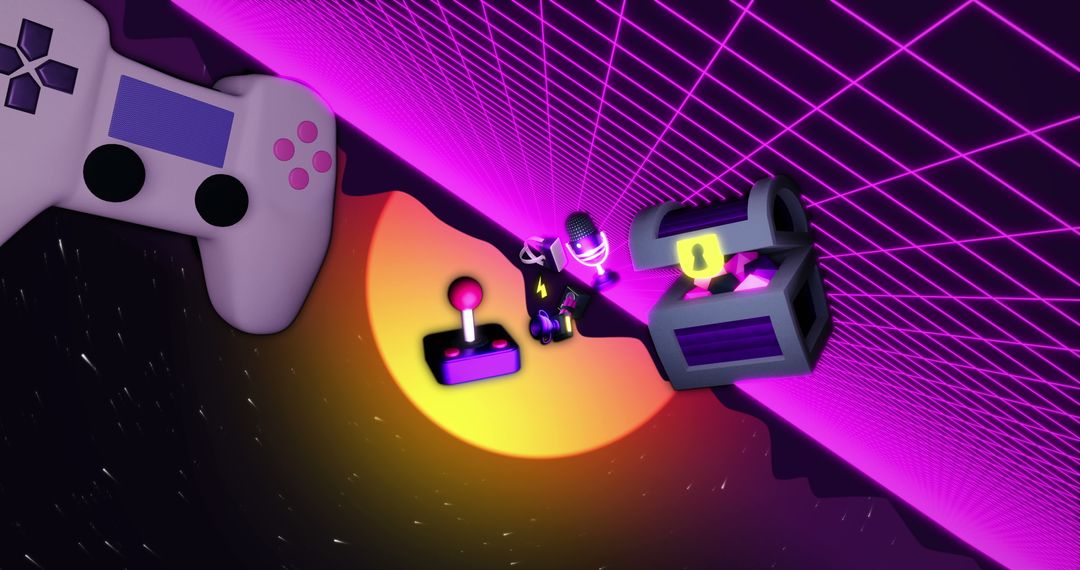 Retro Gaming Concepts with Futuristic Neon Design