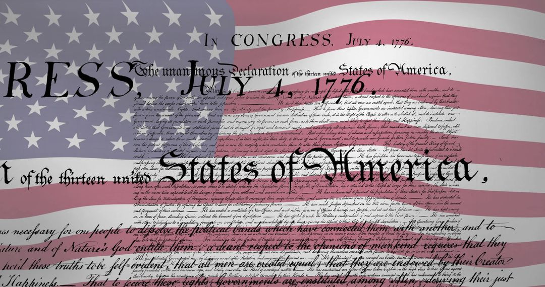 Blending History: US Flag and Declaration Digital Artwork