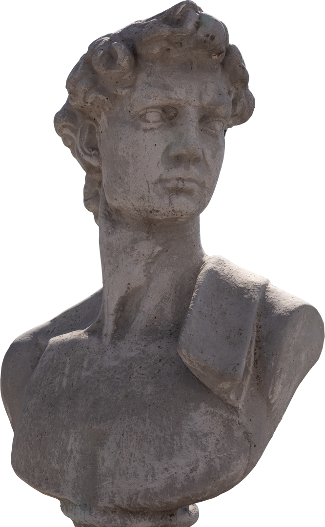 Transparent Weathered Grey Stone Bust of Ancient Man for Art and Sculpture Projects - Download Free Stock Images Pikwizard.com