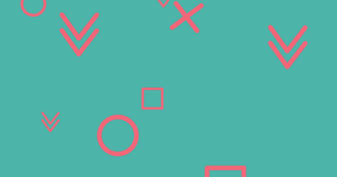 Colorful Geometric Patterns on Vibrant Teal Background