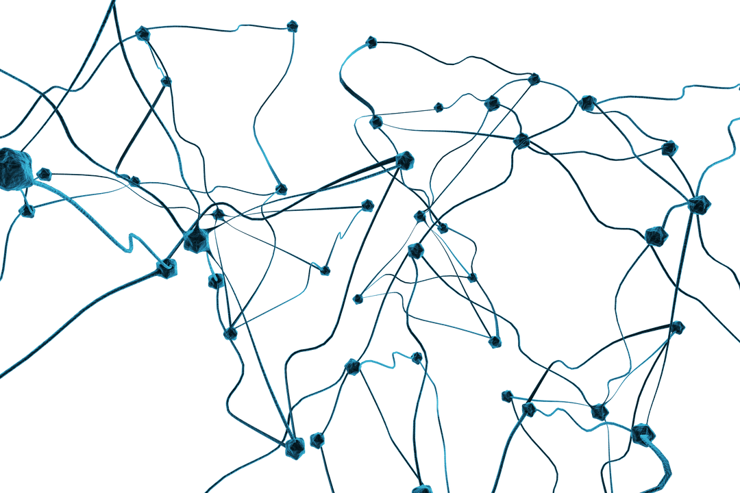 Transparent Blue Network Connections with Nodes