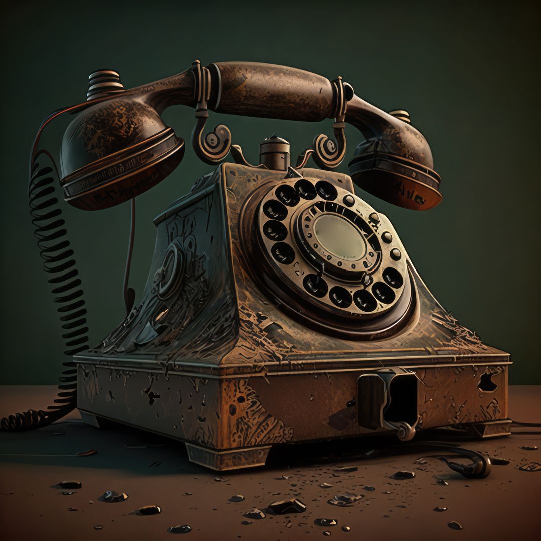 Vintage Rotating Dial Telephone On A Retro Wooden Table - Free Images, Stock Photos and Pictures on Pikwizard.com