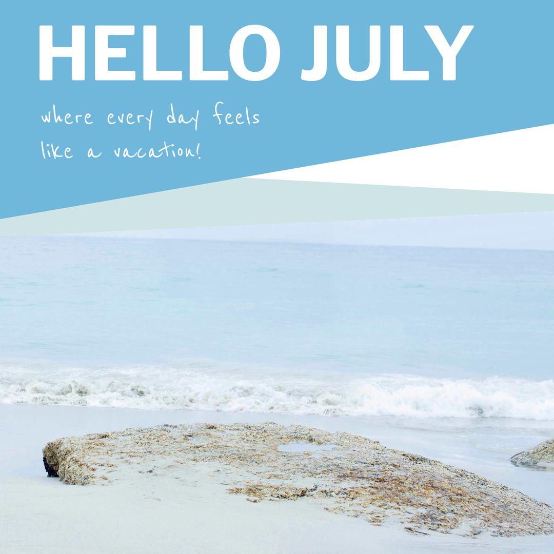 July Beach Vibes Greeting with Vacation Feel - Download Free Stock Templates Pikwizard.com