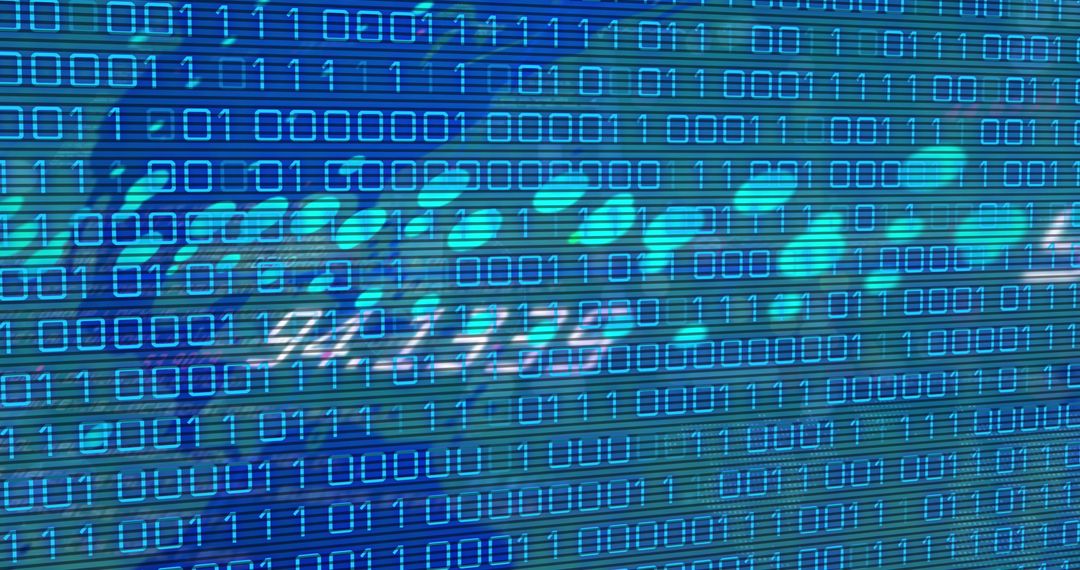 Global Data Flow with Binary Code on Map Background - Free Images, Stock Photos and Pictures on Pikwizard.com