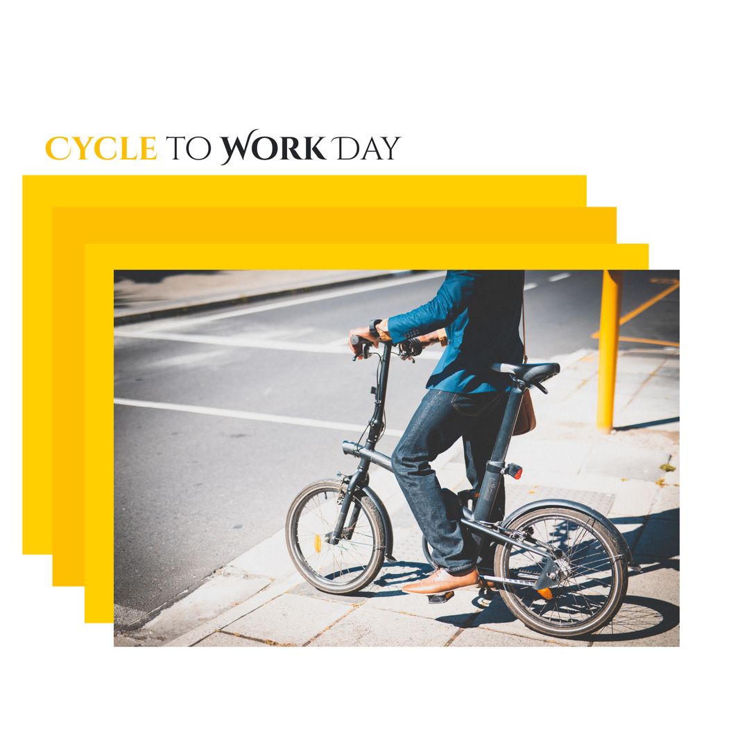 Businessman Commuting by Bike for Cycle to Work Day