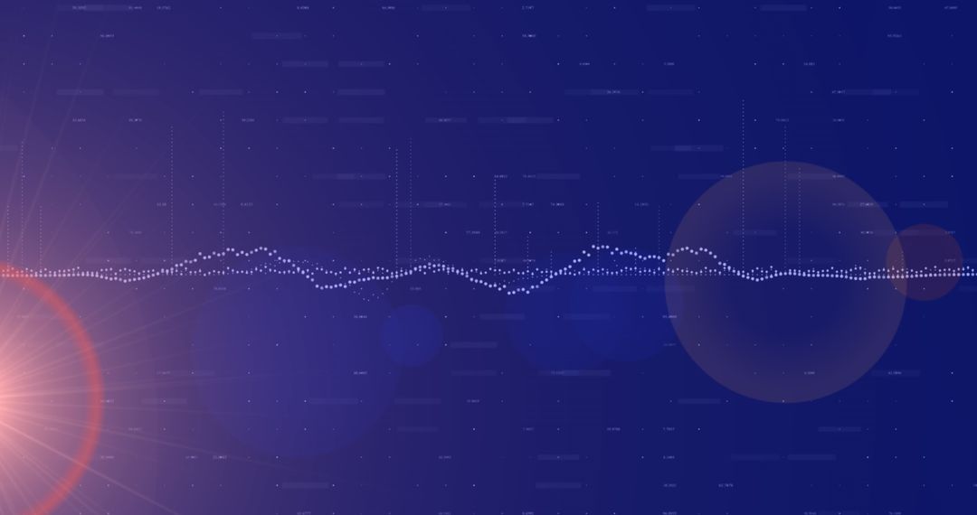 Digital Data Processing on Blue Background with Flare