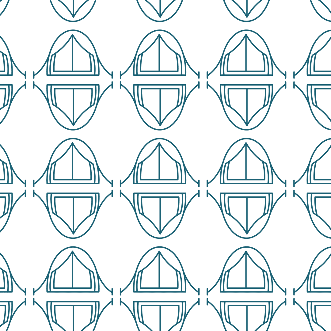 Green Geometric Windows Vector Pattern on Transparent Background