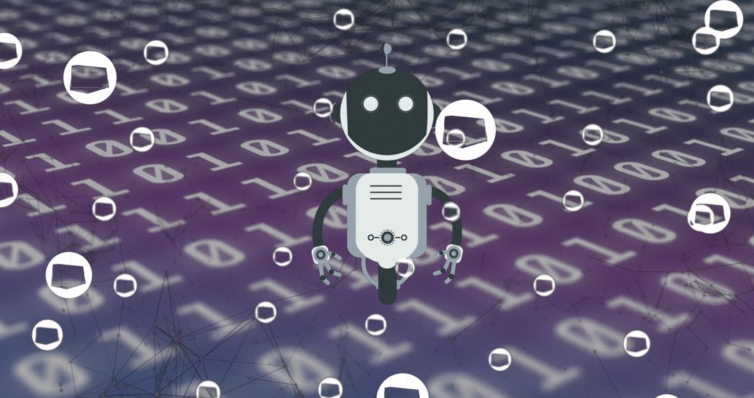 AI Chatbot with Binary Code and Network Symbols - Free Images, Stock Photos and Pictures on Pikwizard.com