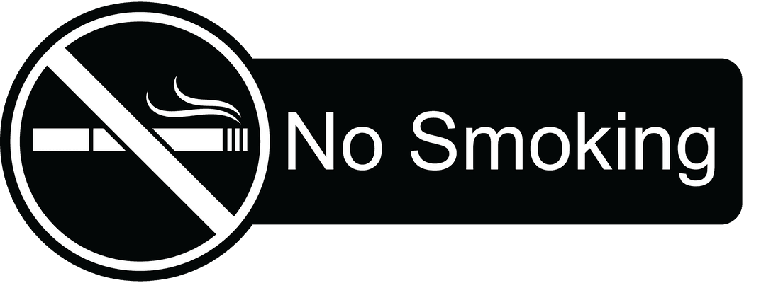 Transparent No Smoking Icon with Text for Cigarette Prohibition