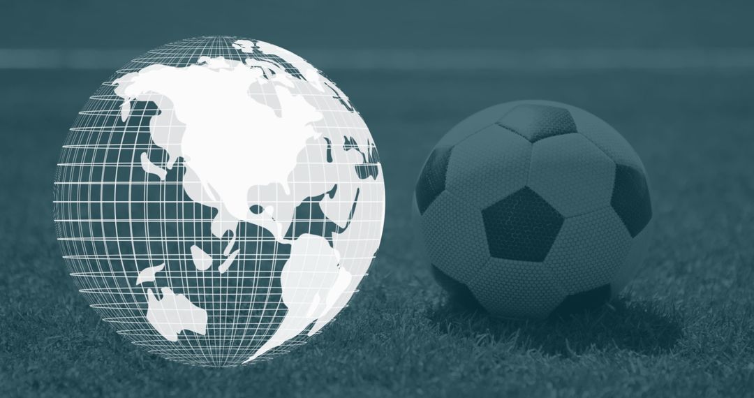 Digital Concept of Global Soccer with Spinning Globe Illustration