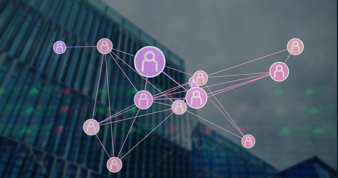 Global Networking Technology Concept Over Cityscape