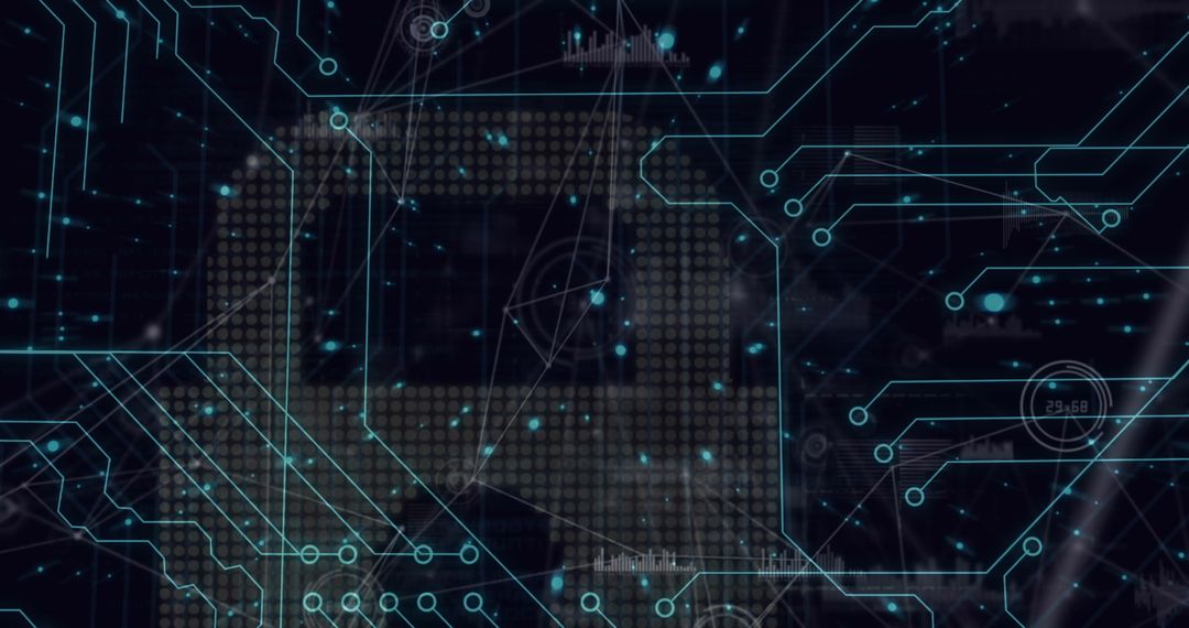 Digital Cybersecurity Concept with Padlock Over Circuit Board