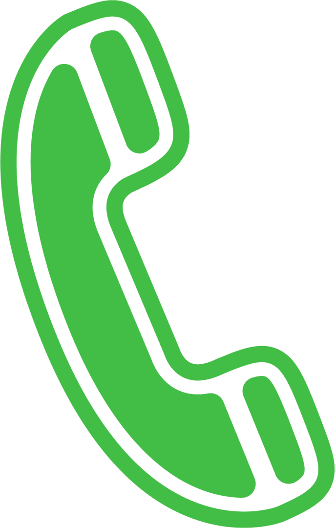 Green Phone Symbol on Transparent Background for Communication Needs