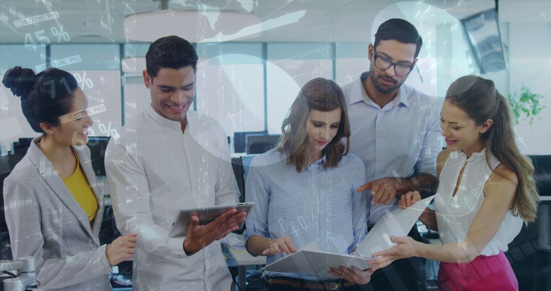 Diverse Team Discussing Financial Data Visualization