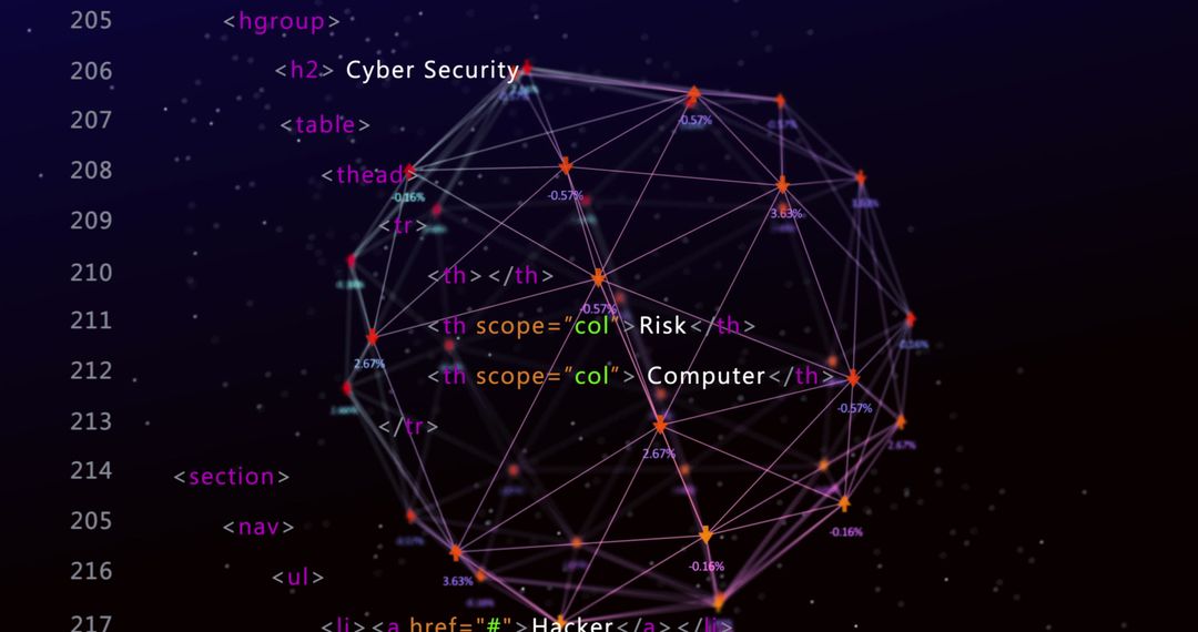 Futuristic Digital Interface with Moving Data Lines