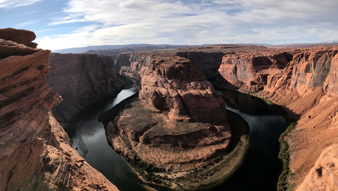 Aerial View of Horseshoe Bend Canyon in Arizona with River Landscape - Free Images, Stock Photos and Pictures on Pikwizard.com