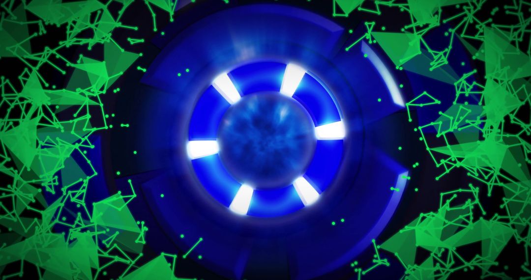 Futuristic Digital Network with Blue Core