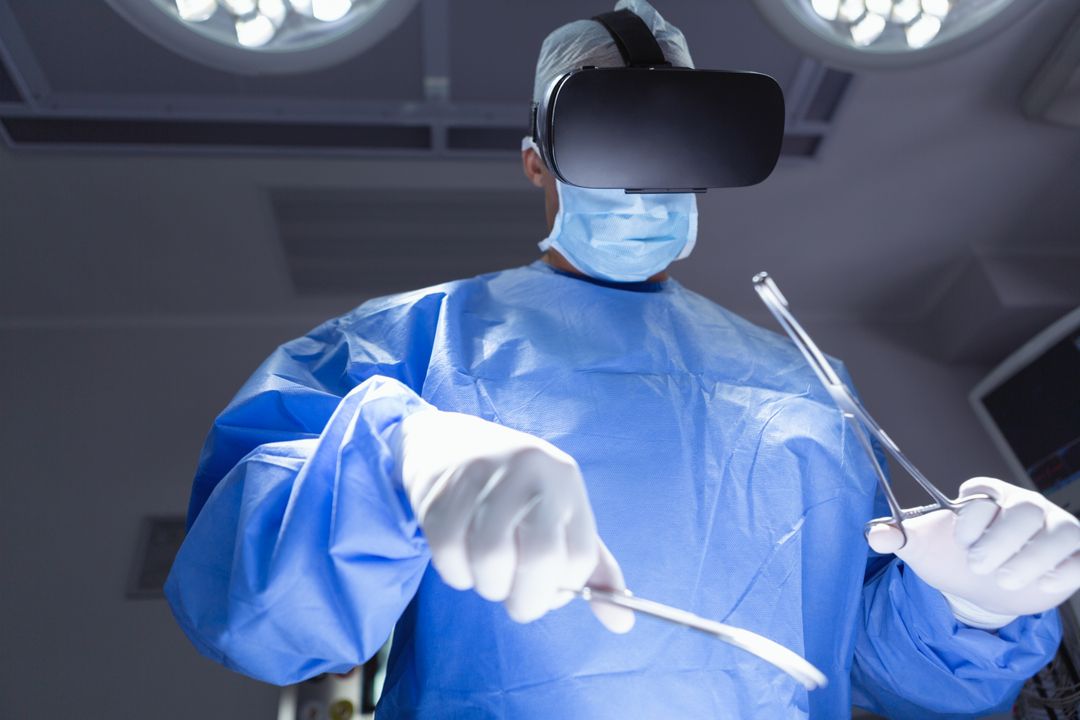 Surgeon Using Virtual Reality Headset During Surgery Practice - Free Images, Stock Photos and Pictures on Pikwizard.com