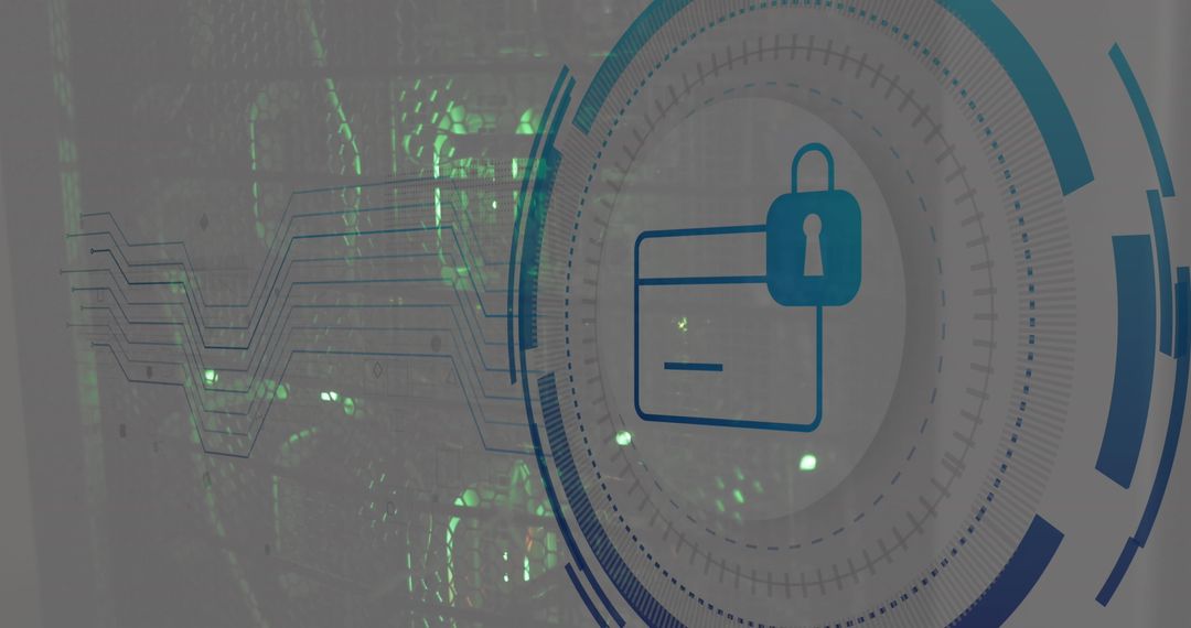Digital Security in Data Centers with Lock and Card Icons