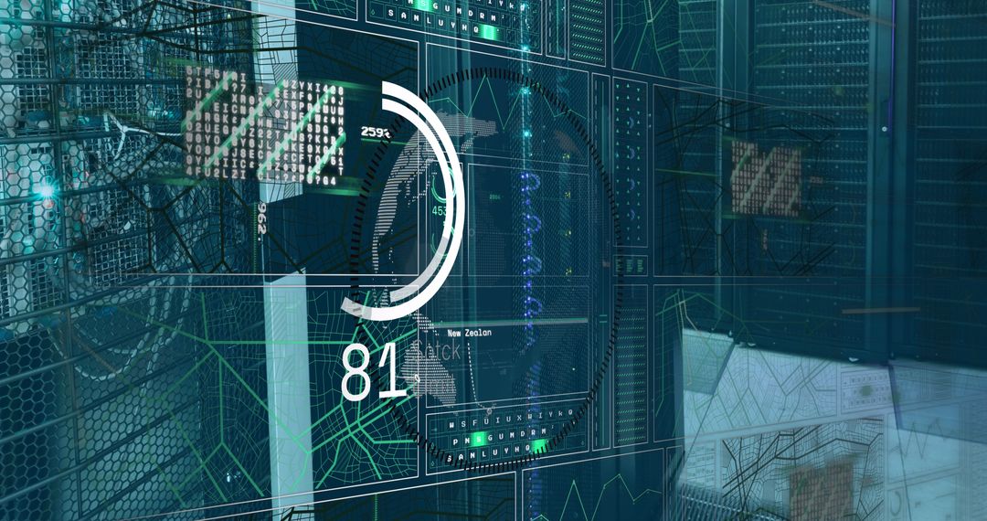 Digital Globe and Data Interface in Modern Server Room
